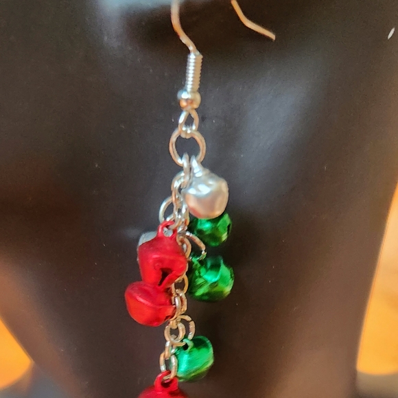 Miniature Christmas Bells Dangle Earrings Christmas Season Holiday Season NWT - Picture 4 of 6